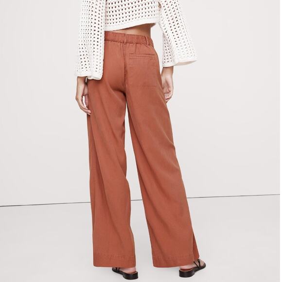 BANANA REPUBLIC 2025 Super-Soft Soma Mid-Rise Wide-Leg Pant Red Clay Sz XXL {R5} - Picture 2 of 8